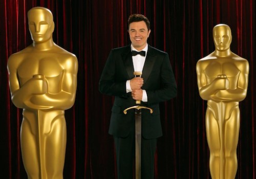 Seth MacFarlane with Oscars